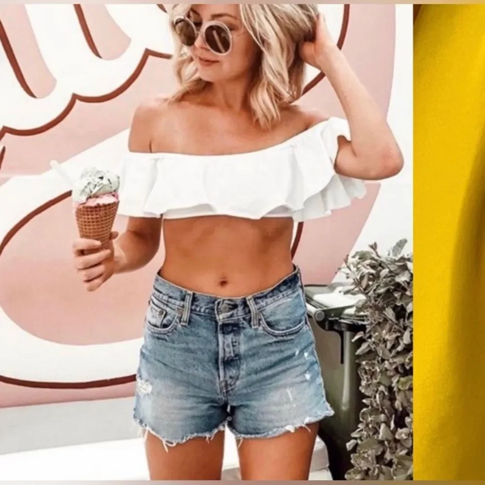 L*Space Set Hey Girl Off Shoulder Top & Wilson High Waist Bottom Small/Medium